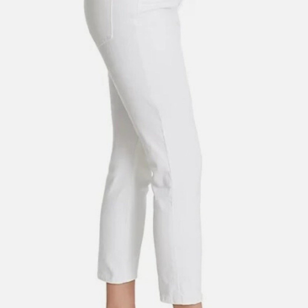 Nine West Gramercy Denim Crop Pants size 8 White Like New - Picture 8 of 9